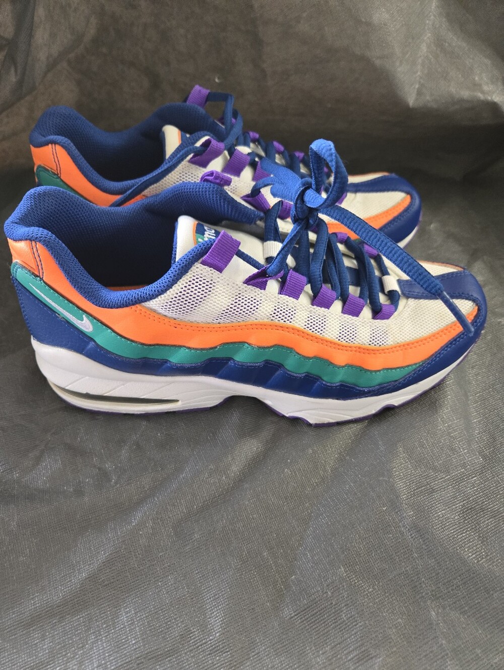 Nike Airmax 95 Youth Athletic Sneakers - Blue, Orange & Teal